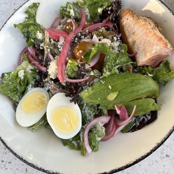 Larkspur Grill - Cobb Salad w/salmon - New American Near Me - Palm Desert, California Larkspur Grill - Cobb Salad w/salmon - New American Near Me - Palm Desert, California