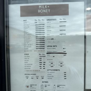 Milk and Honey Coffee - Drink menu - Coffee & Tea Near Me - Wasilla, Alaska Milk and Honey Coffee - Drink menu - Coffee & Tea Near Me - Wasilla, Alaska