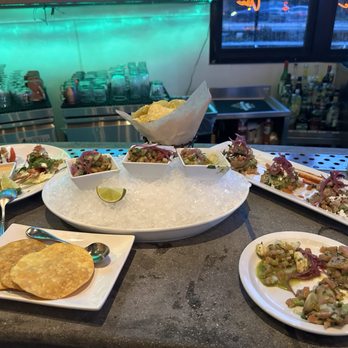 Agave Seasons - Our appetizers: Shrimp Taquitos, Guacamole Taster and Ceviche Sampler - Mexican Near Me - Huntington Beach, California