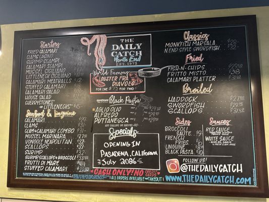 Menu photo 1 The Daily Catch Boston, MA Menu photo 1 The Daily Catch Boston, MA