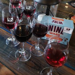 A variety of wines...Zinfandel, Cab, Sweet's Fall, Redside Rapid, Rubicon and Ruby Rapid.