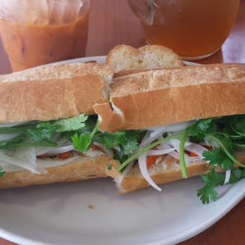 Sandwich House - #4 BBQ pork sandwich + a regular sized Thai tea came out to less than $8. - Sandwiches Near Me - Cypress, California Sandwich House - #4 BBQ pork sandwich + a regular sized Thai tea came out to less than $8. - Sandwiches Near Me - Cypress, California
