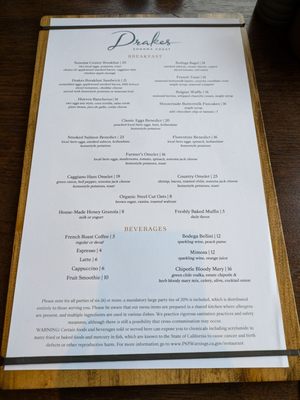 Menu photo 6 Drakes Sonoma Coast Bodega Bay, CA Menu photo 6 Drakes Sonoma Coast Bodega Bay, CA