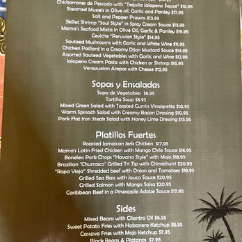 Mama Roomba - Dinner Menu - Caribbean Near Me - Bakersfield, California