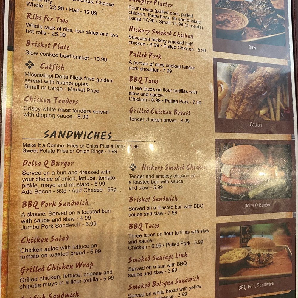 Delta Q - Menu Page 2 - Barbeque Near Me - Forrest City, Arkansas Delta Q - Menu Page 2 - Barbeque Near Me - Forrest City, Arkansas