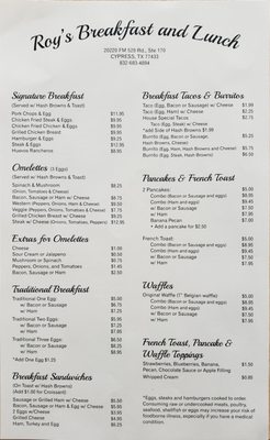 Menu photo 8 Roy's Breakfast and Lunch Cypress, TX Menu photo 8 Roy's Breakfast and Lunch Cypress, TX
