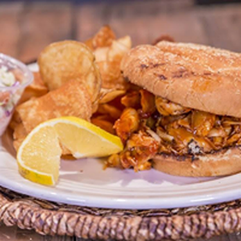 Cluckers Catering - Pulled Chickeb BBQ Sandwich with homemade chips - Caterers Near Me - Highwood, Illinois Cluckers Catering - Pulled Chickeb BBQ Sandwich with homemade chips - Caterers Near Me - Highwood, Illinois