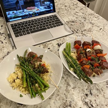 12th Street Catering - Couscous with asparagus and flatiron steak kabobs topped with chimichurri sauce - Caterers Near Me - Philadelphia, Pennsylvania