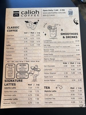 Menu photo 5 Calioh Coffee Moorpark, CA