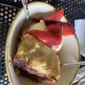 Front Porch - Bread pudding with ice cream and strawberries - Bars Near Me - Hoover, Alabama Front Porch - Bread pudding with ice cream and strawberries - Bars Near Me - Hoover, Alabama