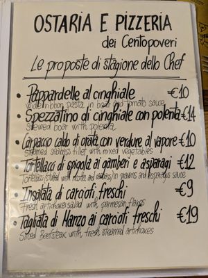 Menu photo 8 Ostaria dei Centopoveri Florence, FI