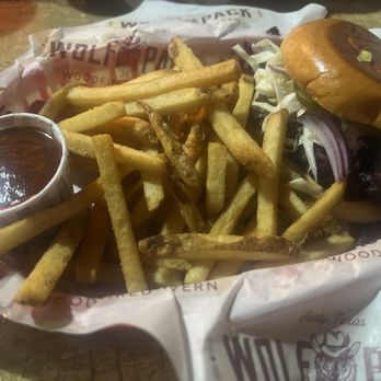 Wolf Pack Woodfired Tavern - Brisket sandwich - American Near Me - Sealy, Texas