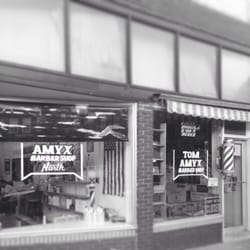 Amyx Barber Shop North - Amyx Barber Shop North on the left. Amyx Barber Shop on the right.
