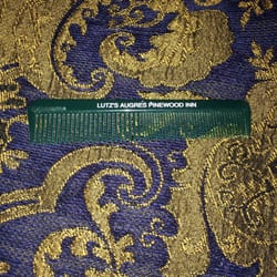 Best Western Lutz's Pinewood Lodge - Still use it everyday! Most places have the cheapest complimentary toiletries, but this comb is standing the test of time.