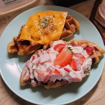 Croffle House - Cheese waffle and strawberry waffle - Bakeries Near Me - Flushing, New York Croffle House - Cheese waffle and strawberry waffle - Bakeries Near Me - Flushing, New York