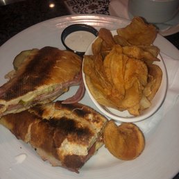 Grilled/ Toasted perfectly!! Delicious !! Side of their homemade chips & coleslaw..... the BEST ! Grilled/ Toasted perfectly!! Delicious !! Side of their homemade chips & coleslaw..... the BEST !