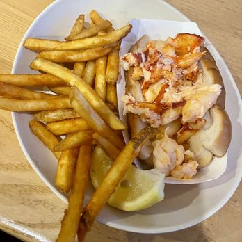Anthony's Seafood - Hot lobster roll with perfectly crispy fries...Yum! - Seafood Near Me - Middletown, Rhode Island Anthony's Seafood - Hot lobster roll with perfectly crispy fries...Yum! - Seafood Near Me - Middletown, Rhode Island