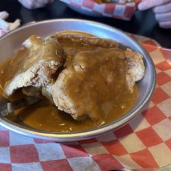 Tolly's Gastropub - Old fashioned fried pork chops and mashed potatoes and gravy.