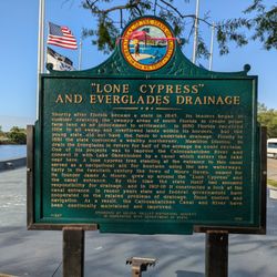 Lone Cypress Historical Marker - "Lone Cypress" and Everglades Drainage Historical Marker, Moore Haven