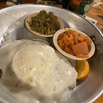 Lambert's Cafe - Ozark - Chicken fried steak , yams, green beans. - American Near Me - Ozark, Missouri