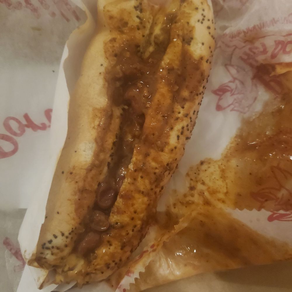 Chili cheese dog. Chili cheese dog.