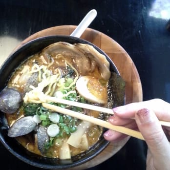 Ramen Seas - Chashu, half egg, menma, spinach, green onions come with the miso clam! - Ramen Near Me - Sunnyvale, California