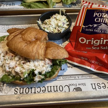 Harbour Public House - Dungeness crab salad on croissant-- with --Tim's chips. - American Near Me - Bainbridge Island, Washington Harbour Public House - Dungeness crab salad on croissant-- with --Tim's chips. - American Near Me - Bainbridge Island, Washington
