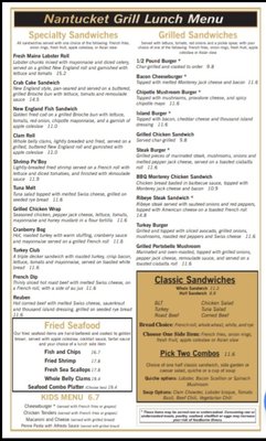 Menu photo 8 Nantucket Grill - Raleigh Raleigh, NC Menu photo 8 Nantucket Grill - Raleigh Raleigh, NC
