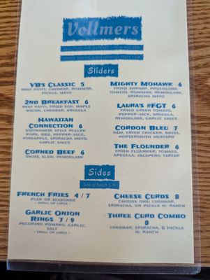 Menu photo 2 Vollmer’s Bar Detroit, MI