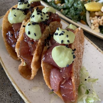 Monkeypod Kitchen - Ahi Poke Tacos - New American Near Me - Lahaina, Hawaii