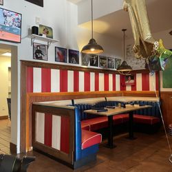 White Street Pizza - Booth area.