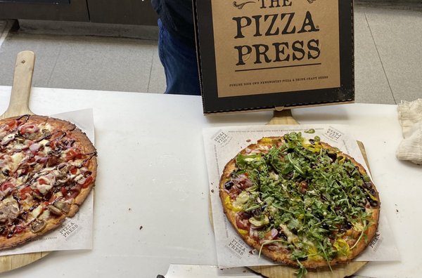 Photo of The Pizza Press - Santa Ana, CA, US. Two Publish Your Own Cauliflower Pizzas ("Go Bold" for extra toppings).