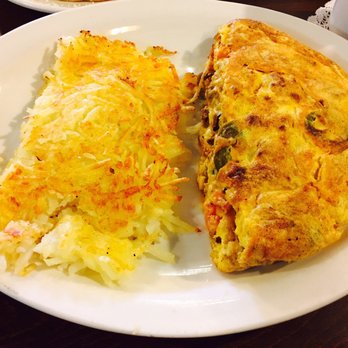 Eggsellent Cafe - omlet w/hasbrown and pancakes - Breakfast & Brunch Near Me - Carrollton, Texas