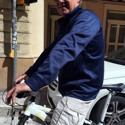 Dynamo - Happy to be back at the bottom of the crazy uphill ride to San Luca, not going up it!