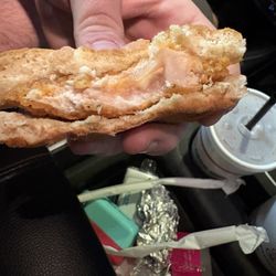 Cook Out - This is a photo with the light on and you can see the pink in the chicken.