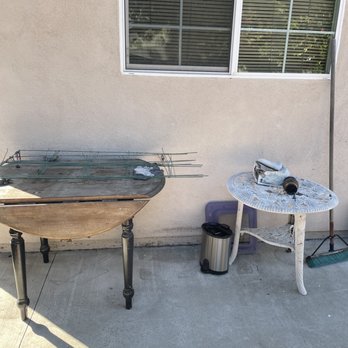 ASM Junk removal - Random wooded and plastic table along with an assortment of junk - Junk Removal & Hauling Near Me ASM Junk removal - Random wooded and plastic table along with an assortment of junk - Junk Removal & Hauling Near Me