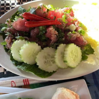 Charming Elephant - Goi Tuna. This doesnt come with sauce. But it has it's own spices - Laotian Near Me - Baltimore, Maryland Charming Elephant - Goi Tuna. This doesnt come with sauce. But it has it's own spices - Laotian Near Me - Baltimore, Maryland