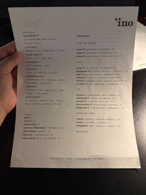 Menu photo 3 Ino New York, NY Menu photo 3 Ino New York, NY