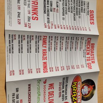 Chicken Kraze - Menu - Wraps Near Me - Dearborn, Michigan Chicken Kraze - Menu - Wraps Near Me - Dearborn, Michigan
