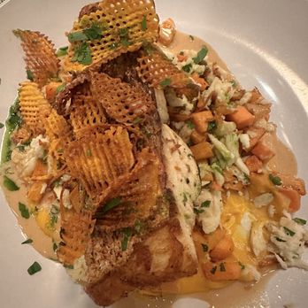 Black & Blue Steak and Crab - Red Snapper over sweet potato crab hash - Steakhouses Near Me - Wellesley, Massachusetts Black & Blue Steak and Crab - Red Snapper over sweet potato crab hash - Steakhouses Near Me - Wellesley, Massachusetts
