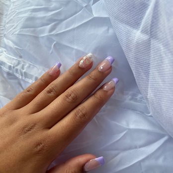 Allure Nails & Spa - french tip with butterflies - Nail Salons Near Me - Petaluma, California Allure Nails & Spa - french tip with butterflies - Nail Salons Near Me - Petaluma, California