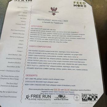 The Hard Shell - Richmond restaraunt week menu - Seafood Near Me - Richmond, Virginia The Hard Shell - Richmond restaraunt week menu - Seafood Near Me - Richmond, Virginia