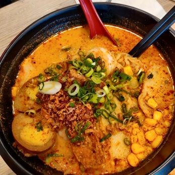 Uncle Fung Borneo Eatery - Singapore Laksa with egg noodles but the type of egg noodles used changed. - Indonesian Near Me - Long Beach, California Uncle Fung Borneo Eatery - Singapore Laksa with egg noodles but the type of egg noodles used changed. - Indonesian Near Me - Long Beach, California