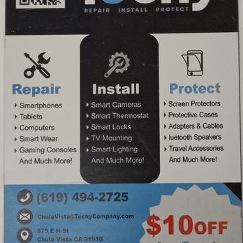 Techy - 10$ DISCOUNT when you show this! - Electronics Repair Near Me - Chula Vista, California