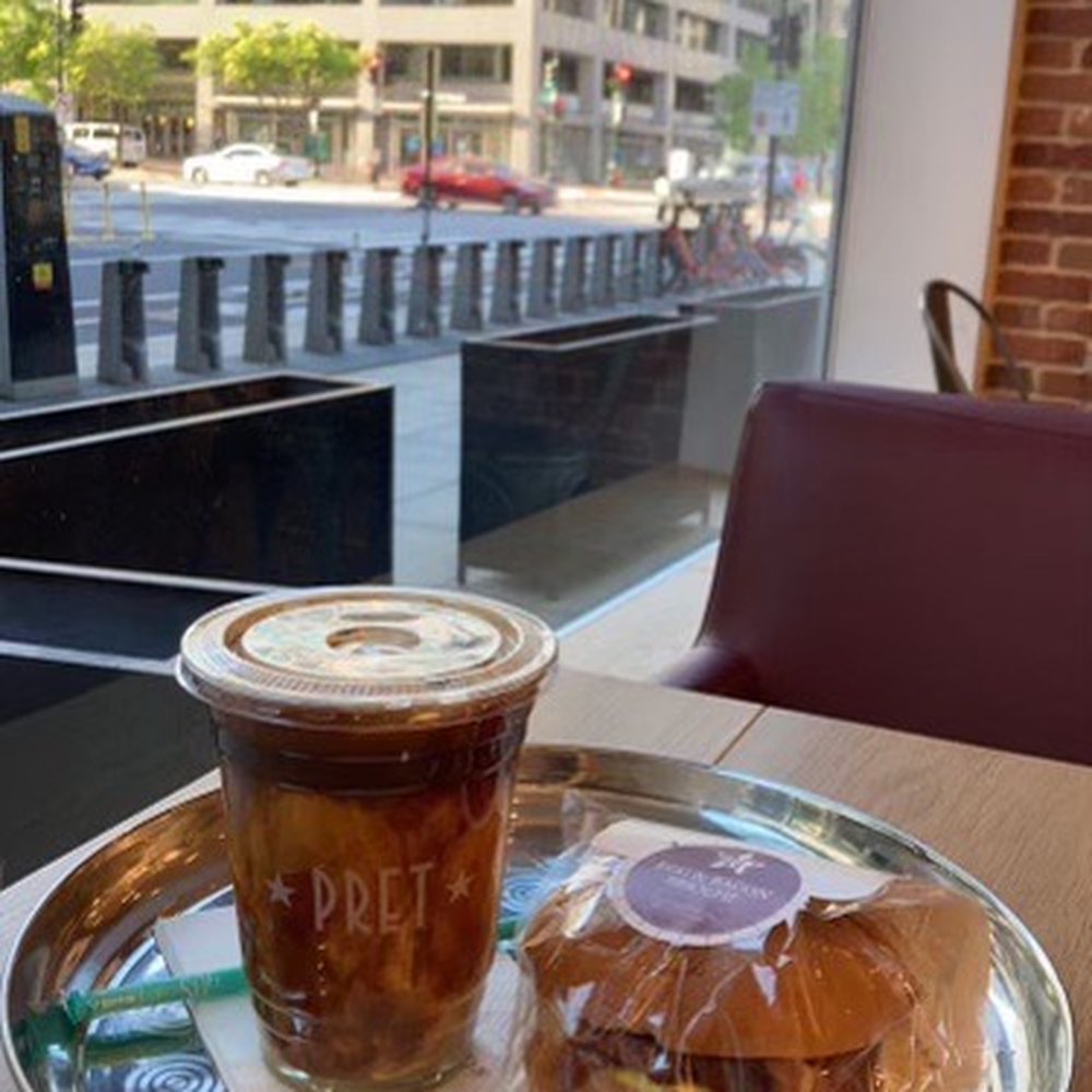 Vanilla latte and Egg & Bacon Brioche Vanilla latte and Egg & Bacon Brioche