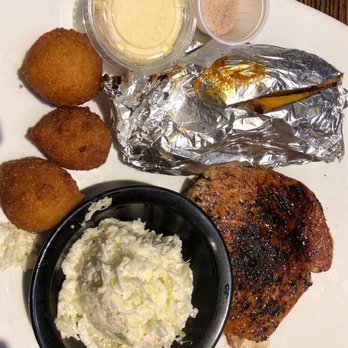 13 Bones - Grilled tuna with sweet potato, hush puppies, slaw- fabulous - Salad Near Me - Mount Airy, North Carolina