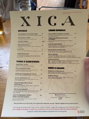 Menu photo 2 XICA San Francisco, CA Menu photo 2 XICA San Francisco, CA