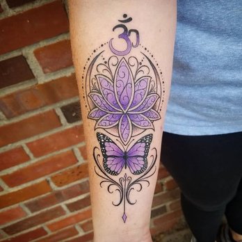 Collective Hive Tattoo - Lotus & Butterfly Done by Eric Conner - Tattoo Near Me - Omaha, Nebraska