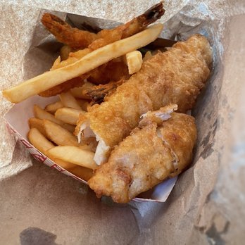 Tugboat Fish and Chips - I had to break off a piece to try - Seafood Near Me - San Jose, California Tugboat Fish and Chips - I had to break off a piece to try - Seafood Near Me - San Jose, California