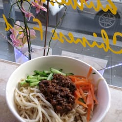 Jackie Noodle Bar - Fried bean paste noodle bowl ready to mix together